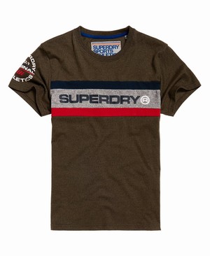 Superdry Trophy Rövidujjú Férfi Pólók Fekete/Olivazöld | BQTSL8547